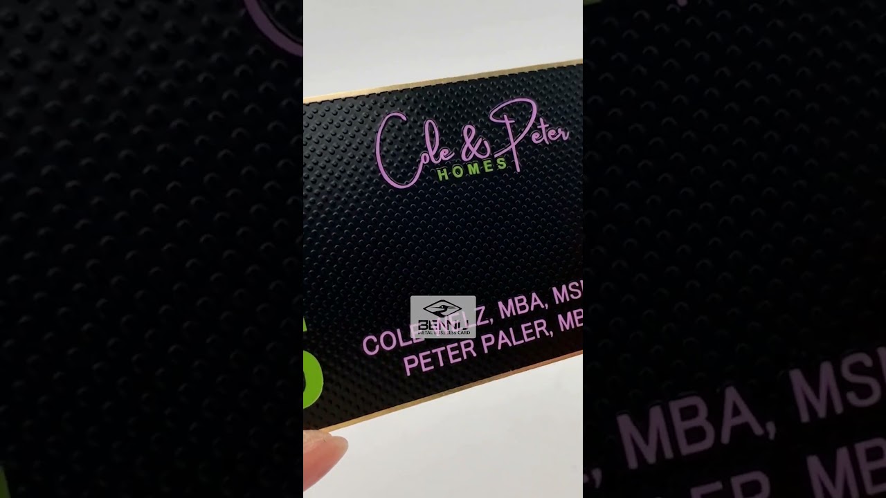 Luxury Gold Metal Card with Textured Black Background #logo  #metalbusinesscard  #metalcard