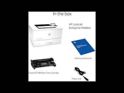 Hewlett Packard (HP) HP LaserJet Enterprise M406dn Spausdintuvas - A4 Mono lazerinis, Print, Auto-Duplex, LAN, 38ppm, 900-4800 pages per month video