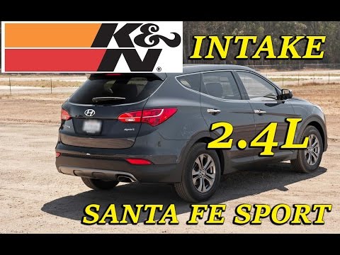 Santa Fe Sport 2014 K&N Air intake with before and after