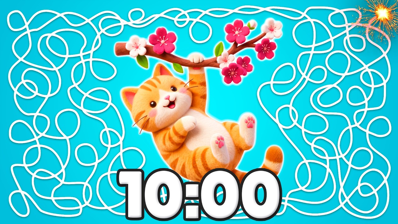10 Minute [SPRING] Cat Timer 🐱🌸💥 | Cozy Classroom Countdown!