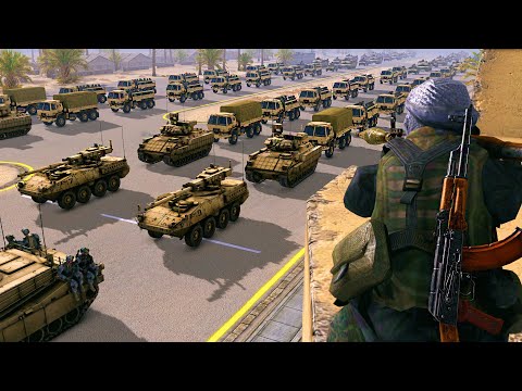 5,000 US ARMY Troop Transport CONVOY AMBUSHED by Insurgent Army! - Gates of Hell: WW3 Mod