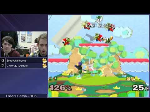 SSS 11.3 SSBM - ZettaVolt (Fox, Falco) vs. GWM420 (Default Fox) - Melee LSF