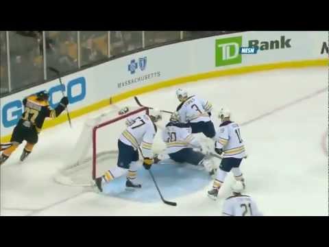 Brad Marchand fantastic stick work to goal vs Sabres 01/31/13