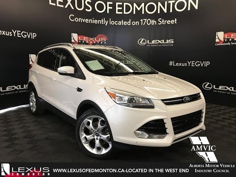 Used White 2013 Ford Escape Titanium Walkaround Review Airdrie Alberta
