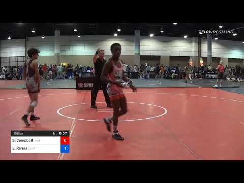 106 Lbs Quarterfinal - Sean Campbell, Unattached Vs Ethan Rivera, Central Florida Wrestling Academ