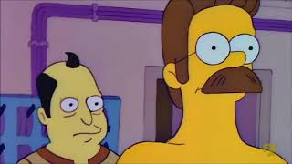 Marge Tries To Hits Half - Naked Ned Flanders With A Bottle - The Simpsons