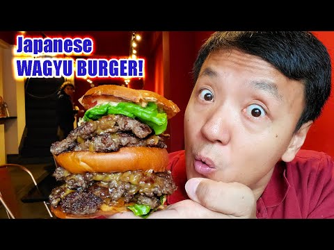 MASSIVE Japanese A5 WAGYU BEEF BURGER for Breakfast in...
