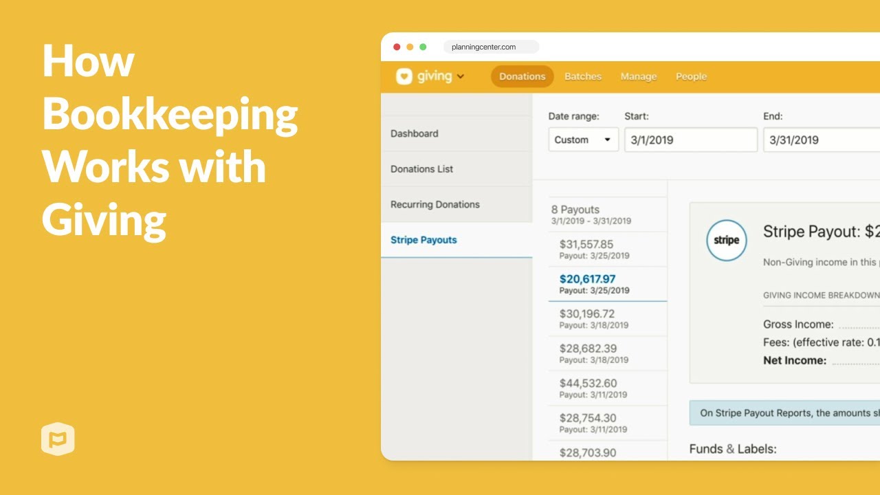How Bookkeeping Works with Planning Center Giving