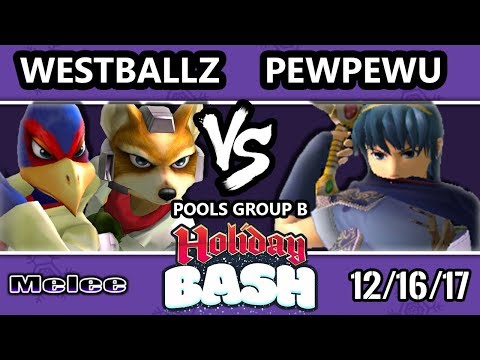 Holiday Bash SSBM - G2 | Westballz (Falco, Fox) VS CLG.PewPewU (Marth) - Melee Pools