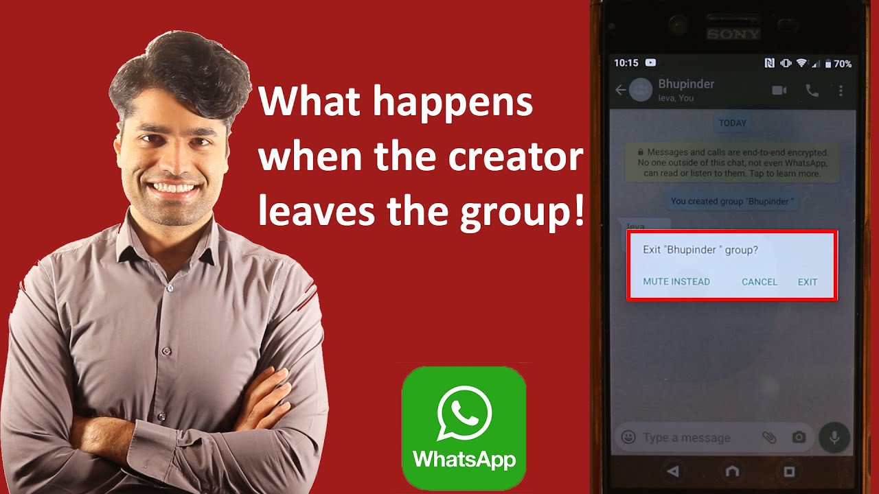Who is the creator of a group on WhatsApp?