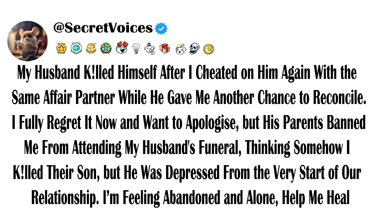 My Husband K!lled Himself After I Cheated on Him Again With the Same Affair Partner While He Gave...