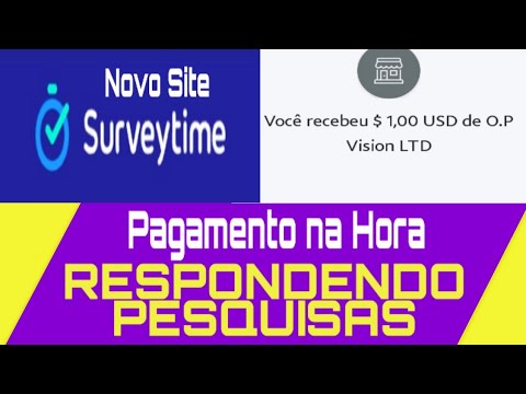 SurveyTime! Pagou R$ 3.92 no Paypal - Dinheiro na Hora Respondendo Pesquisas\Money no Paypal/