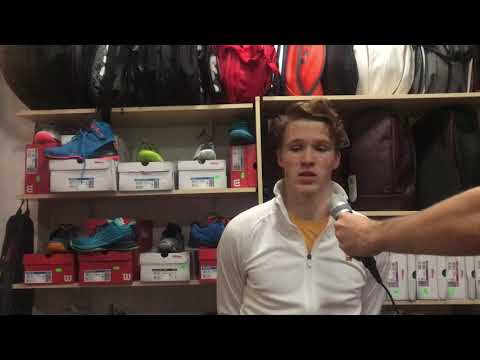 Daniel Siniakov po prohře v 1. kole dvouhry na Opava Indoor Open 2019