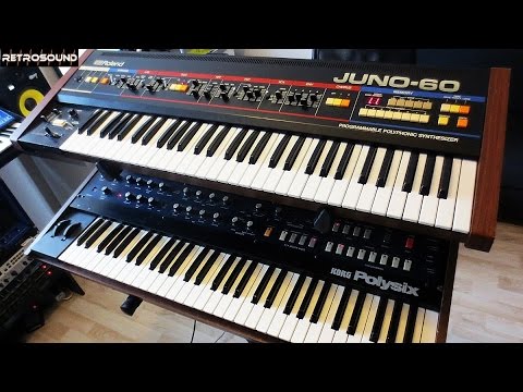 Roland Juno-60 vs. Korg Polysix Analog Synthesizer (1982) battle