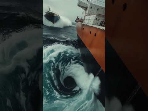 Whirlpool Forms Next to Ship During Storm – 5 Seconds of Pure Tension #sailing #creepystory