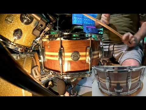 Gretsch Walnut 6.5x14" Snare Drum - Walnut with Maple Inlay image 4