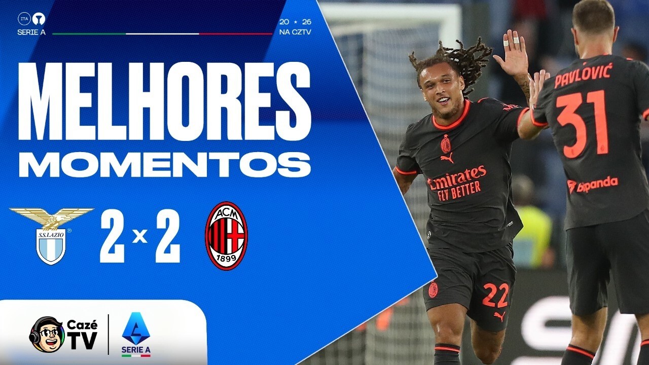MELHORES MOMENTOS: LAZIO 2 X 2 MILAN | SÉRIE A ITALIANA 26/27 | 4ª RODADA