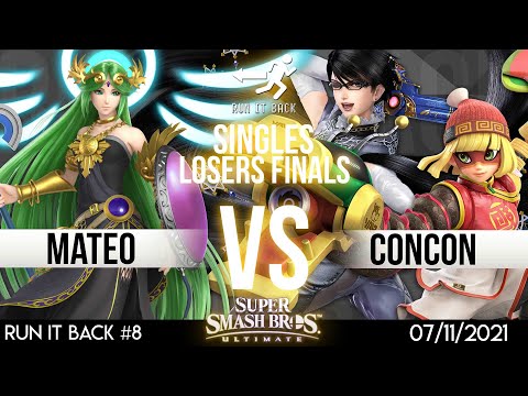Run It Back #8 - SSBU - Mateo (Palutena) vs. JTC | ConCon (Min-Min, Bayonetta) - Losers Finals