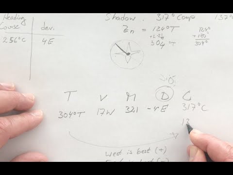 Celestial Exercise for Part 16: Deviating your compass