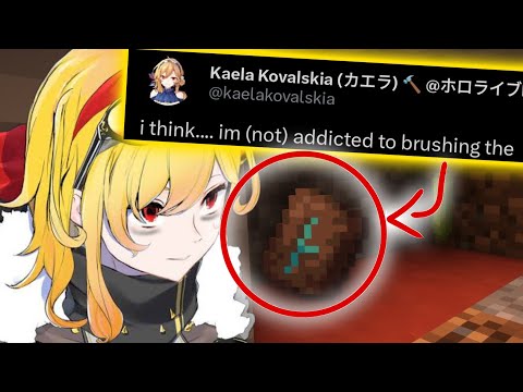 Kaela is NOT addicted brushing SUS blocks in minecraft | Hololive ID