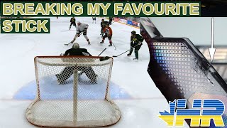 Breaking my favourite goalie stick! Stars beer league hockey GoPro