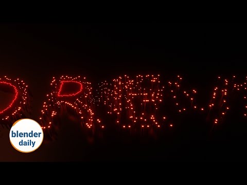 Glitter text: mixing 2 different effects | Blender Geonodes Daily, tip 89