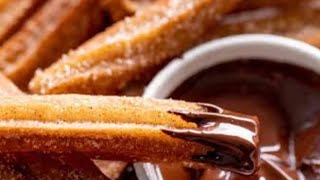 let's make churrros and chocolate 🍫 dip at home like share and subscribe to my YouTube channel 🫶