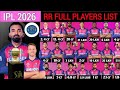 IPL 2026 Rajasthan Royals Full Players List RR IPL Squad RR Player Salary 2026 RR 2026