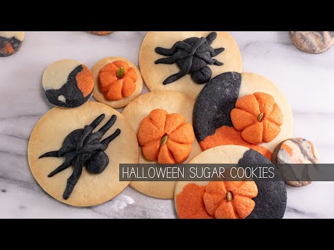 How To Make PUMPKIN & SPIDER Sugar Cookies for Halloween!