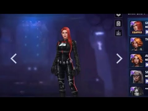 The newest black widow uniform in multiverse invasion in marvel future fight