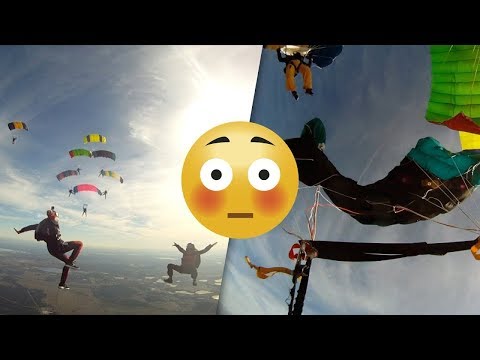 Friday Freakout: Skydivers Skim CRW Stack In Freefall, Followed by CRW Wrap. This is CRAZY!