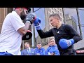 GENNADY GOLOVKIN SHOWING OFF BOXING SKILLS ON THE MITTS IN WORKOUT FOR DEREVYANCHENKO