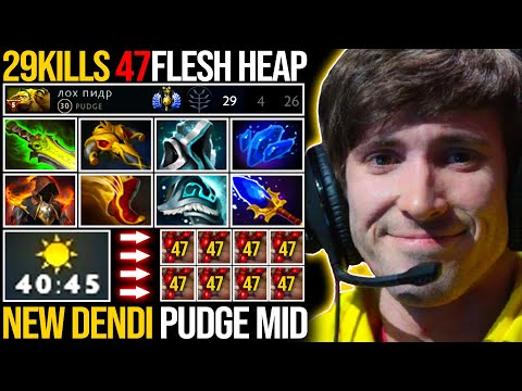 THE NEXT LEVEL PLAY | OMG 29 KILLS NEW DENDI PUDGE VS SVEN MID [40MIN 47FLESH HEAP] | Pudge Official