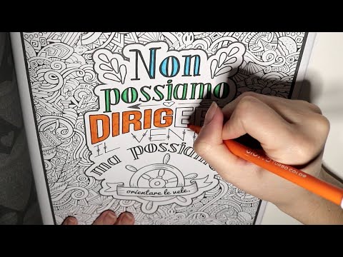 ASMR ita - Motivazionale 💪🌻 Coloro e Tracing su libro di frasi motivazionali + Whispering intenso