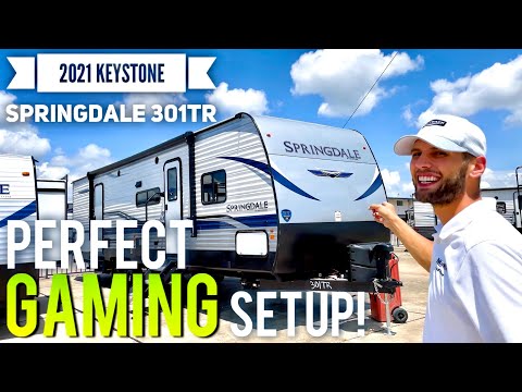 Perfect Gaming Setup in a Travel Trailer?! | 2021 Keystone Springdale 301TR