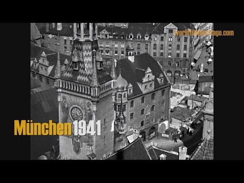 München 1941 - Munich during WWII - City roundtrip - traffic - famous sights