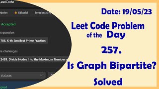 Download the video "785 || Is Graph Bipartite? || C++ || Leetcode Daily Challenge"