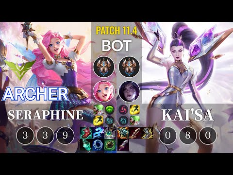 V3 Archer Seraphine vs Kai'Sa Bot - KR Patch 11.4