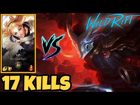 WILD RIFT: Yasuo vs Lux (17 Kills) | MID LANE GAMEPLAY