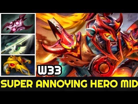 W33 Super Annoying Huskar Mid - Outplayed Enemies Like a Boss 7.25 Dota 2