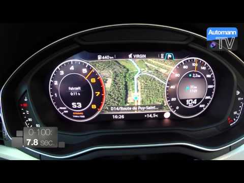 2016 Audi A4 B9 2.0 TFSI (190hp) - 0-100 km/h acceleration (60FPS)