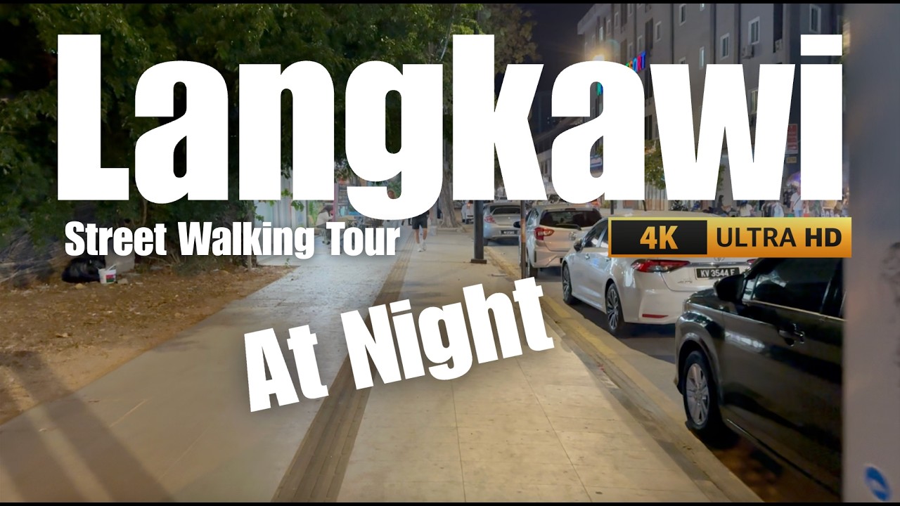 【4K HDR】Cenang Street Walk | Night tour in Langkawi
