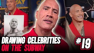 Drawing celebrities on the NYC subway and giving it to them! (INSANE REACTIONS)