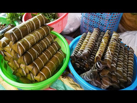 Walking through Ang Ta Som market Takeo, Cambodian countryside market scenes