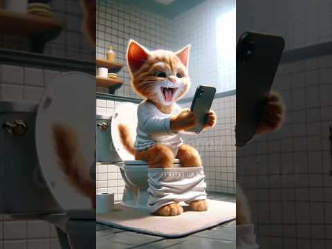 What u do if phone drops in toilet?#cat #cute #kitten #funny #catlover #kitty
