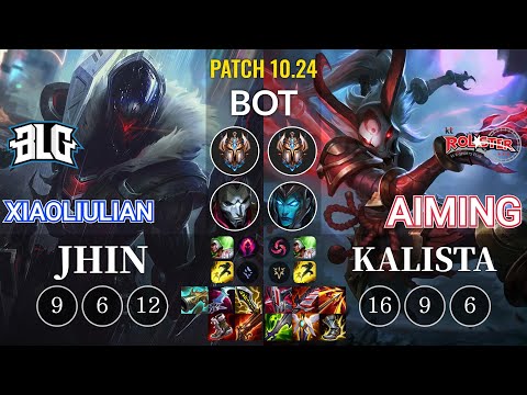 BLG xiaoliulian Jhin vs KT Aiming Kalista Bot - KR Patch 10.24