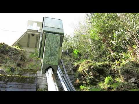 Privater Schrägaufzug mit Kette ! Kabine fährt ab - private inclined elevator Tessin Ticino