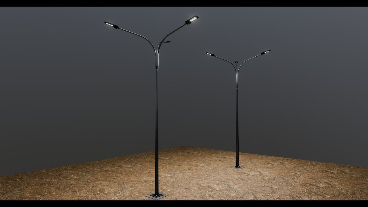 6MT LIGHTING POLE-TRIPLE BENDING ARM 3D Model
