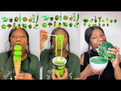 asmr green food