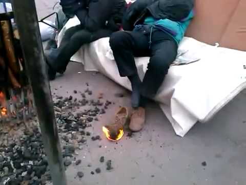 Un Borracho con el pie en llamas